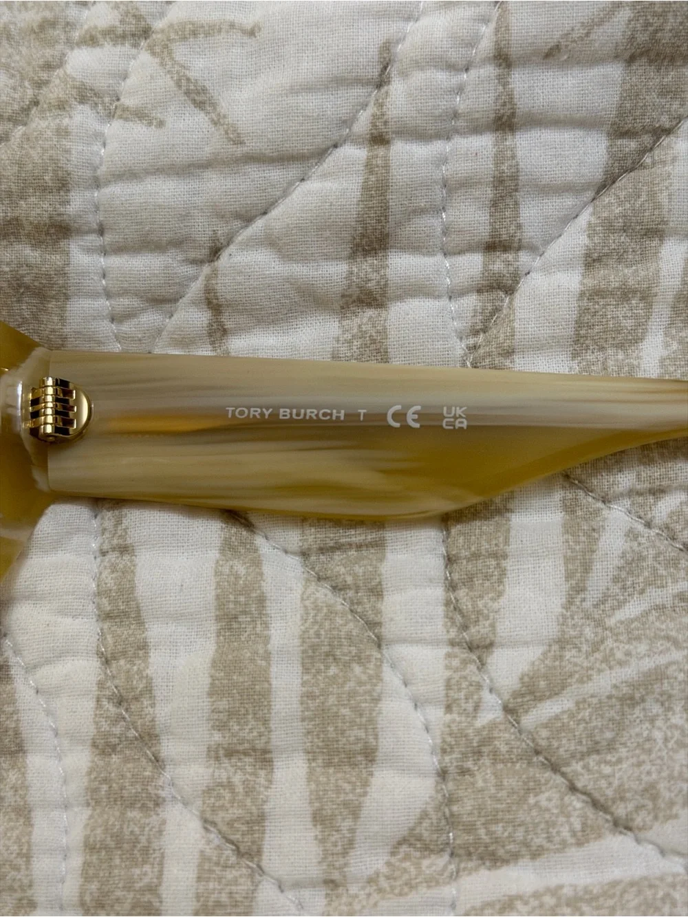 Tory Burch Cream Frame Sunglasses with Brown Lenses